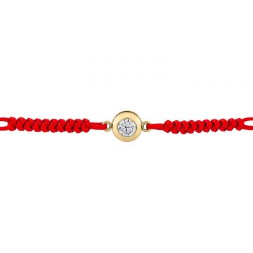 Bratara snur si aur 14k Crystal Dot