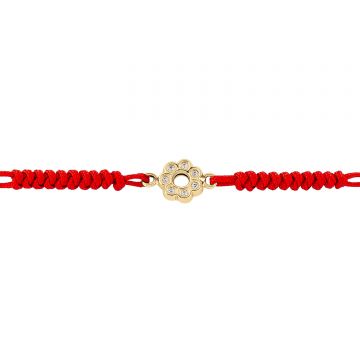 Bratara snur si aur 14k Crystal Flower