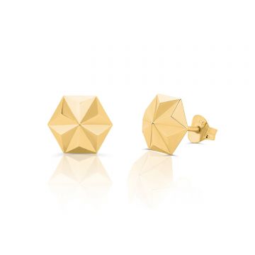 Cercei din aur 14K Geometric Hexagon