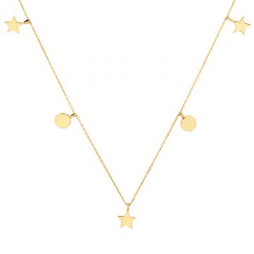 Colier din aur 14k Rounds and Stars
