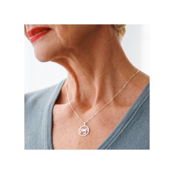 Lantisor zodia ta in armonie - Pandantiv disc cu simbol Rac - Argint 925