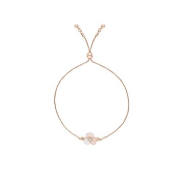 Mother of pearl rose gold flower bracelet
