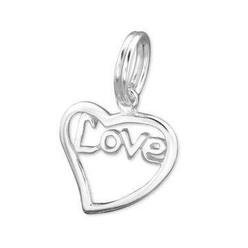 Pandantiv din argint in forma de inima Love, Adorabel