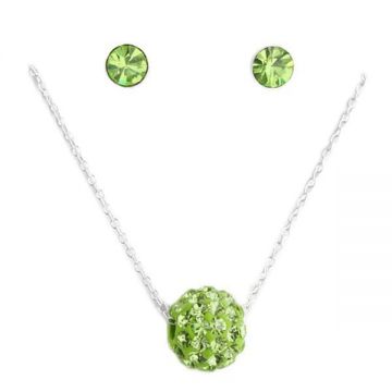 Set de bijuterii din argint in forma de margele, Peridot, Adorabel