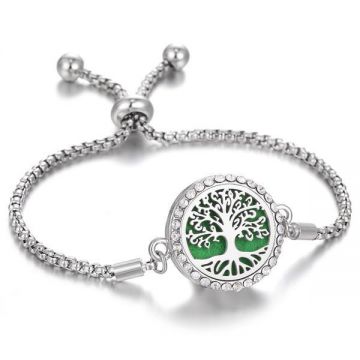 Bratara difuzor de ulei esential cu inchidere magnetica pentru aromaterapie sau parfum Tree of Life