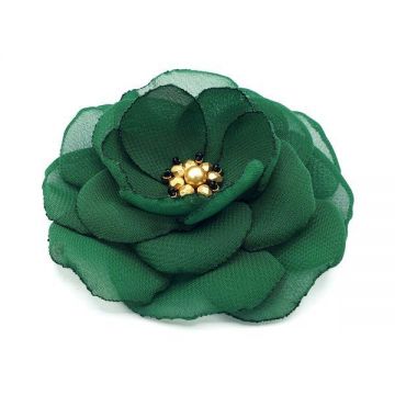Brosa floare verde din voal, Zia Fashion, Rania