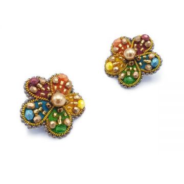 Cercei multicolor stil floare eleganti, Felicity, Zia Fashion