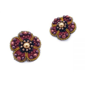 Cercei rosii stil floare eleganti, Ilinca, Zia Fashion