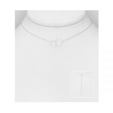 Colier cu lantisor din argint, motiv geometric, Love Rings
