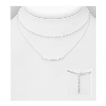 Colier Minimal din Argint 925 Sterling Silver cu Lănțișor Dublu