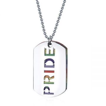 Lantisor cu pandantiv LGBT Pride, argintiu