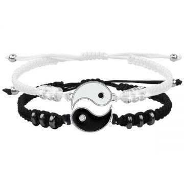 Set 2 brățări Yin Yang reglabile