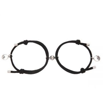 Set 2 bratari cuplu, magnetice de culoare neagra