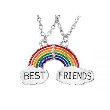 Set 2 lantisoare best friend, pandantiv curcubeu Oem