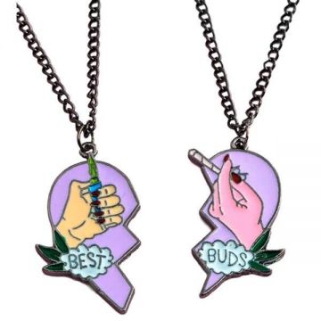 Set 2 Lantisoare cu Pandantive - Inima Best Friends Bff Best Buds, Multicolor