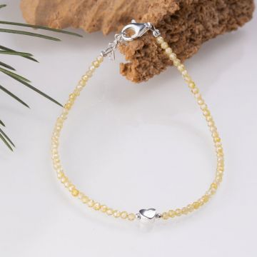 Bratara argint subtire din cubic zirconia galben si piesa din argint