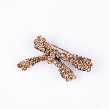 Brosa metalica fundita auriu antichizat cu pietricele aurii pe toata suprafata