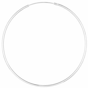 Cercei Creole mari din argint 925, cu sectiune rotunda si diametru de 6 cm