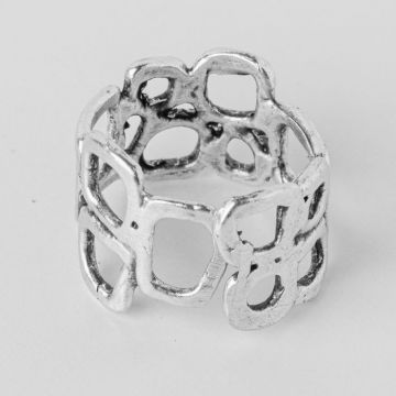 Inel reglabil din zamac cu patratele