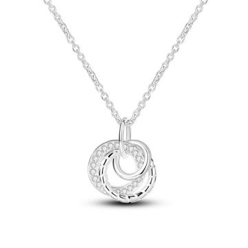 Lantisor argint 925, JW637, model 3 cercuri, placat cu rodiu