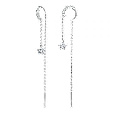 Cercei din argint Long Sparkling Chain