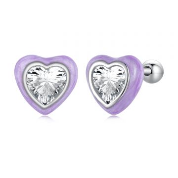 Cercei din argint Purple Mother of Pearl