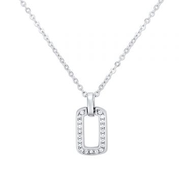 Colier din argint Crystal Rectangle