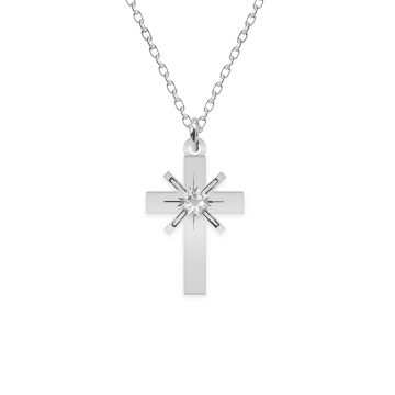 Elif - Colier personalizat cruce din argint 925 si Cristal Swarovski