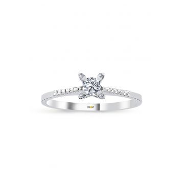 Inel din aur alb de 14K decorat cu diamante