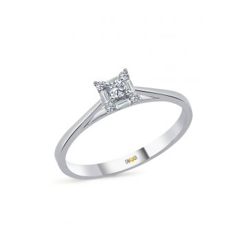 Inel din aur de 14K decorat cu 1 diamant