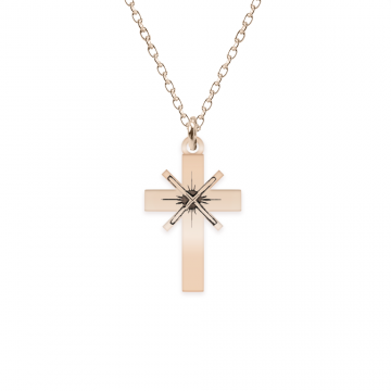 Lea - Colier personalizat cruce din argint 925 placat cu aur roz