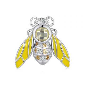 Talisman din argint Botanical Bee Treasures