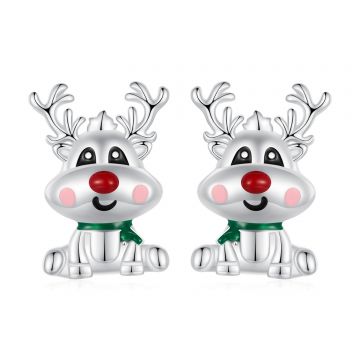 Cercei din argint Cute Reindeer