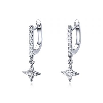 Cercei din argint Starry Stars Hoops