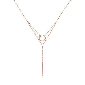 Colier din argint Double Chain Rose Gold