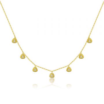 Colier din argint Golden Dropping Beads
