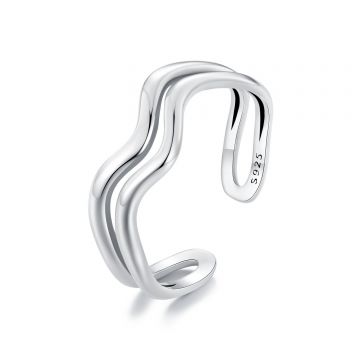 Inel reglabil din argint Silver Curls