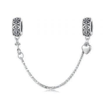 Talisman din argint Heart Flower
