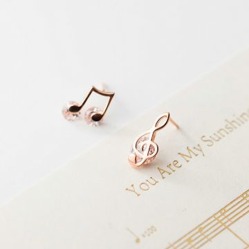 Cercei din argint Rose Sparkling Music