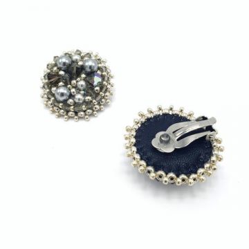 Cercei eleganti clips rotunzi argintii, Corizmi, Silver Glam Clips