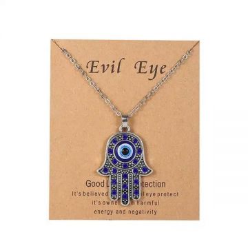 Lantisor unisex cu pandantiv mana Hamsa