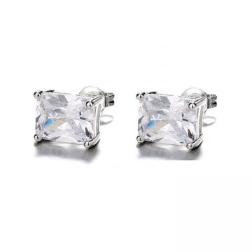 Cercei argint 925, JW738, model dreptunghi, placati cu rodiu