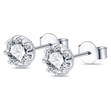 Cercei argint 925, JW904, model clasic, placati cu rodiu