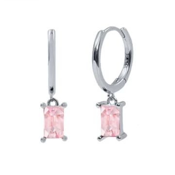 Cercei rotunzi argint 925, JW922, model elegant, placati cu rodiu