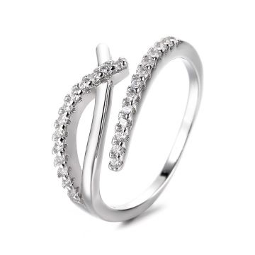 Inel reglabil argint 925, JW886, model elegant, placat cu rodiu