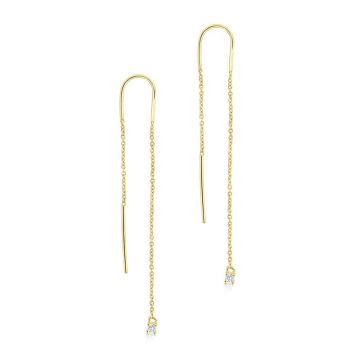 Cercei lungi argint 925, JW1069, model cu zirconiu, placati cu aur