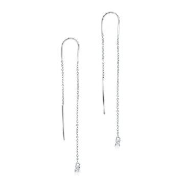 Cercei lungi argint 925, JW1070, model cu zirconiu, placati cu rodiu