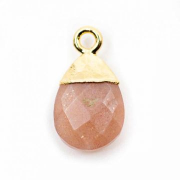 Pandantiv mini piatra lunii piersica, piatra lunii iunie, birthstone