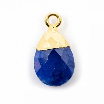 Pandantiv mini safir 1 cm, piatra lunii septembrie, birthstone