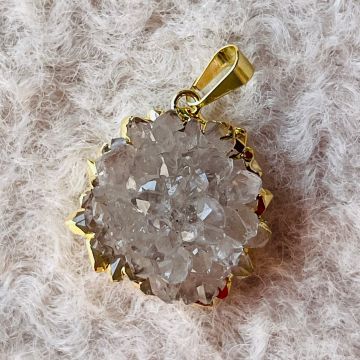 Pandantiv placat cu aur ametist stalactit druzy Uruguay model 5